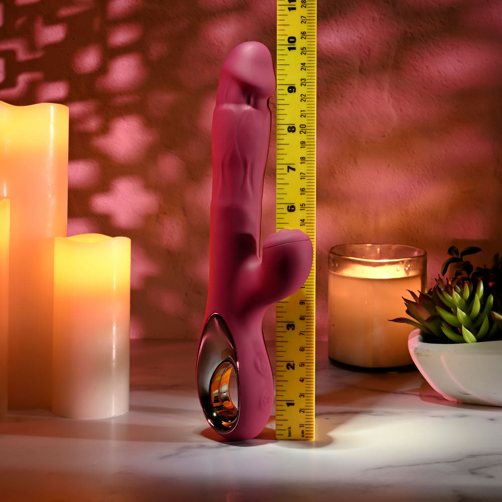 Evolved BURSTING WITH PLEASURE - Red 25.4 cm USB Rechargeable Vibrator with Tapping Clitoral Stimulator — view 8