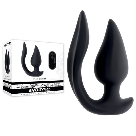 Evolved THE GENIE - Black 11.2 cm Vibrating Plug with Wireless Remote buy online Australia