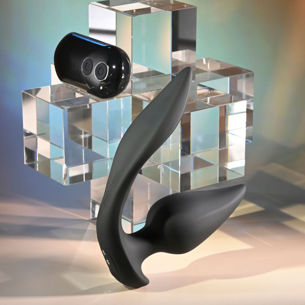 Evolved THE GENIE - Black 11.2 cm Vibrating Plug with Wireless Remote