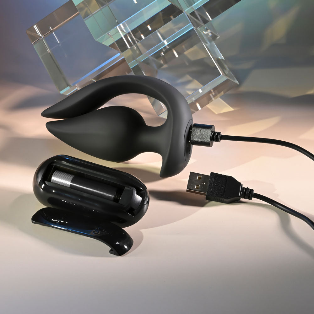 Evolved THE GENIE - Black 11.2 cm USB Rechargeable Vibrating Plug with Wireless Remote — view 9