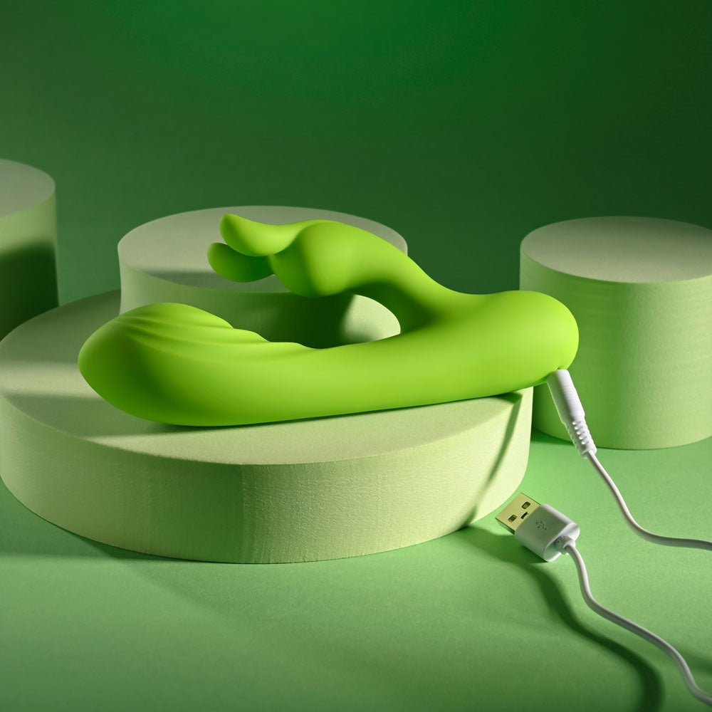 Evolved BRAT BUNNY - Green 16.2 cm USB Rechargeable Rabbit Vibrator — view 9