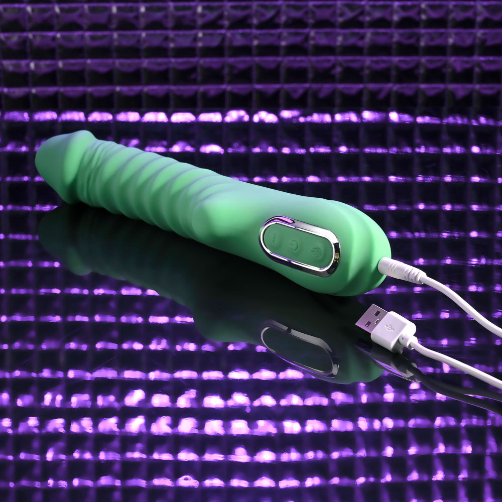 Evolved FULL THROTTLE - Mint Green 24.1 cm USB Rechargeable Vibrator — view 9