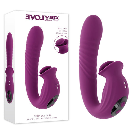 Evolved DEEP ECSTASY - Purple 16.5 cm Thrusting and Tapping Vibrator buy online Australia