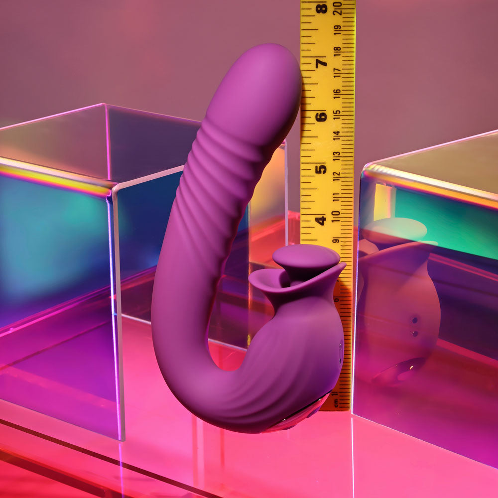 Evolved DEEP ECSTASY - Purple 16.5 cm USB Rechargeable Thrusting and Tapping Vibrator — view 8