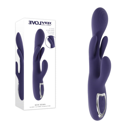 Evolved BOW DOWN - Purple USB Rechargeable Rabbit Vibrator