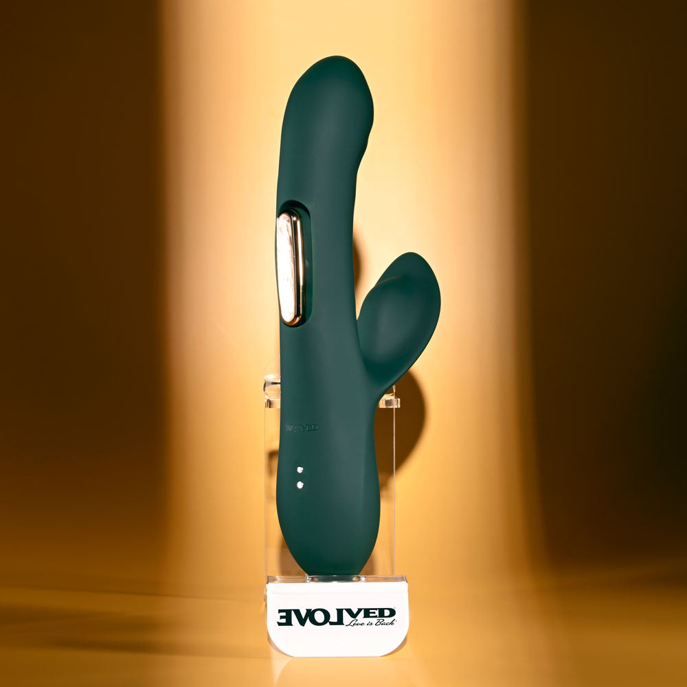 Evolved HEART OF GOLD - Green USB Rechargeable Rabbit Vibrator — image 5