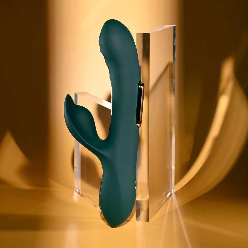 Evolved HEART OF GOLD - Green USB Rechargeable Rabbit Vibrator — image 6