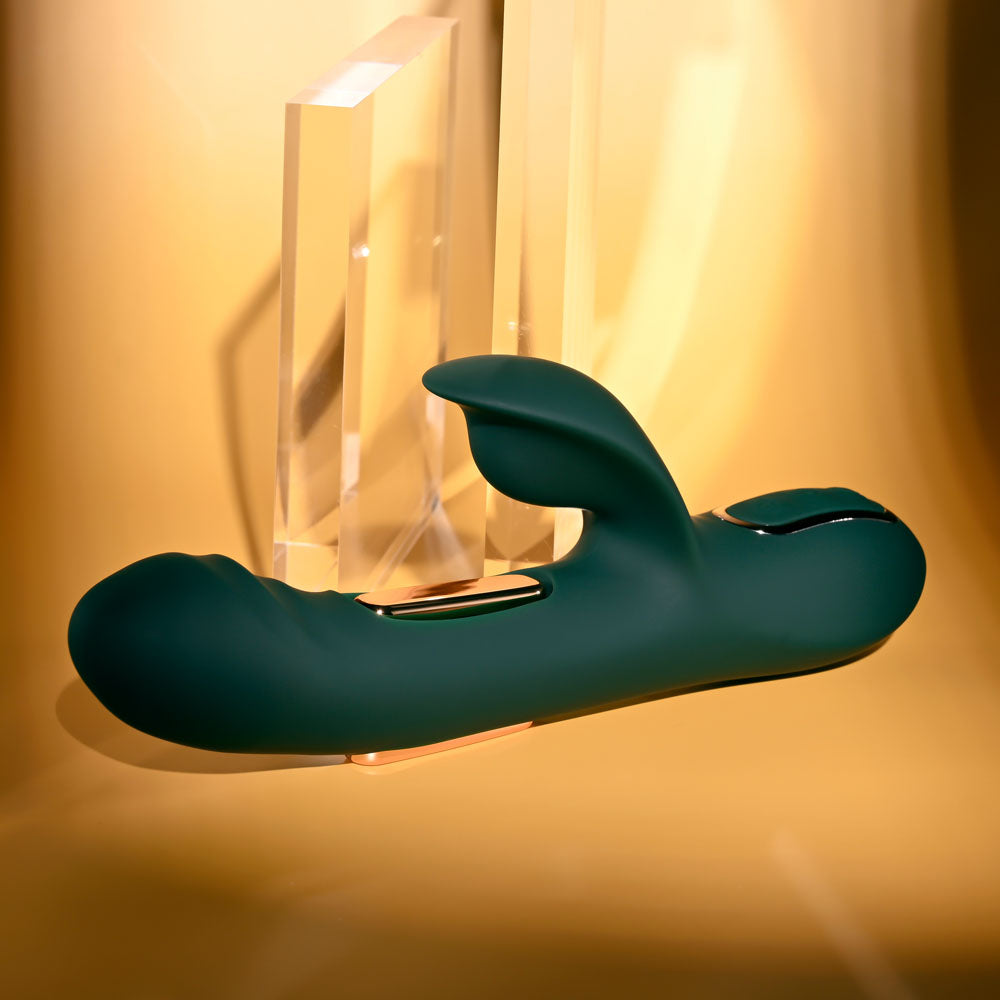 Evolved HEART OF GOLD - Green USB Rechargeable Rabbit Vibrator — image 7