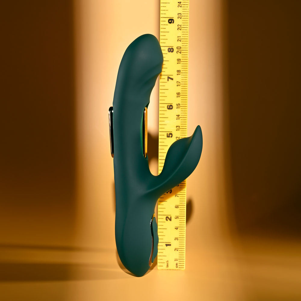 Evolved HEART OF GOLD - Green USB Rechargeable Rabbit Vibrator — image 8