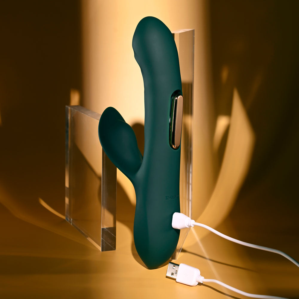 Evolved HEART OF GOLD - Green USB Rechargeable Rabbit Vibrator — image 9