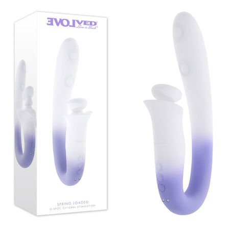 Evolved SPRING LOADED - White/Purple 23 cm Multi-Tapping Vibrator buy online Australia