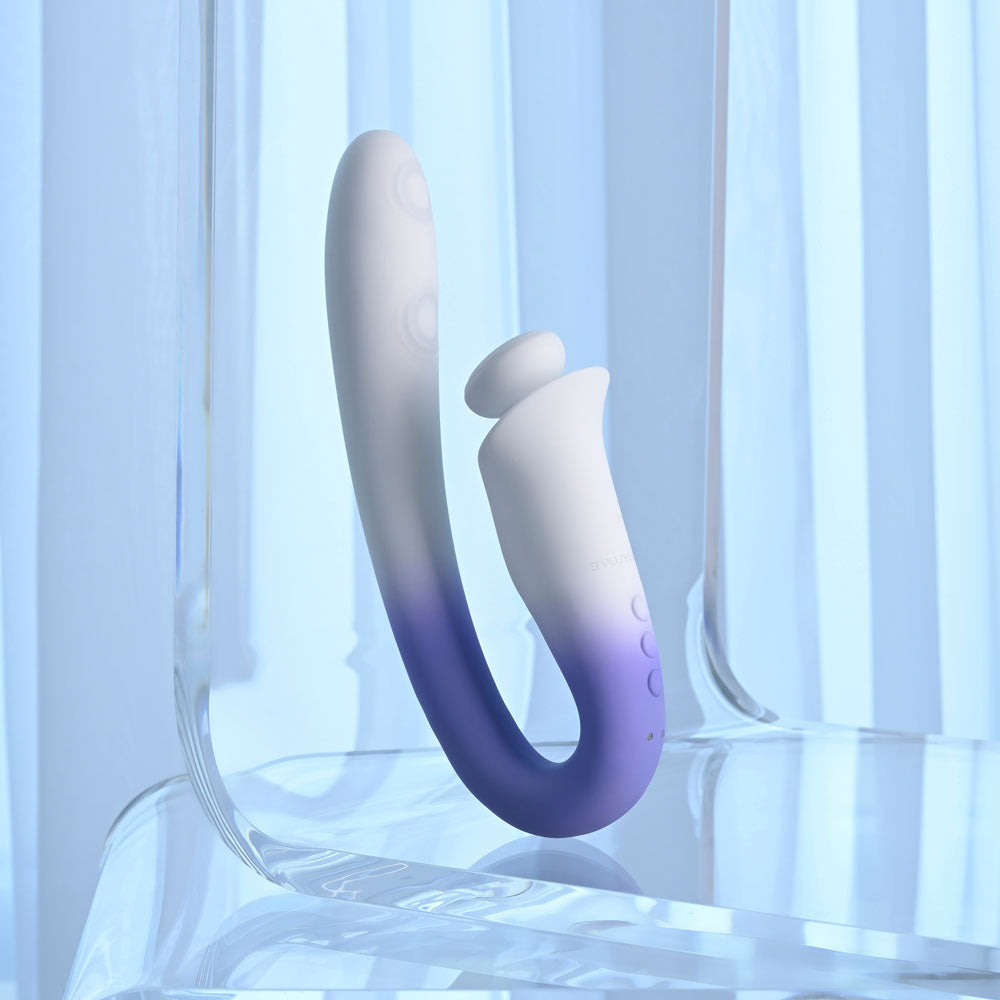 Evolved SPRING LOADED - White/Purple 23 cm USB Rechargeable Multi-Tapping Vibrator — view 6