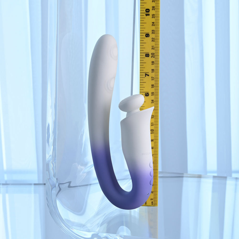 Evolved SPRING LOADED - White/Purple 23 cm USB Rechargeable Multi-Tapping Vibrator — view 8