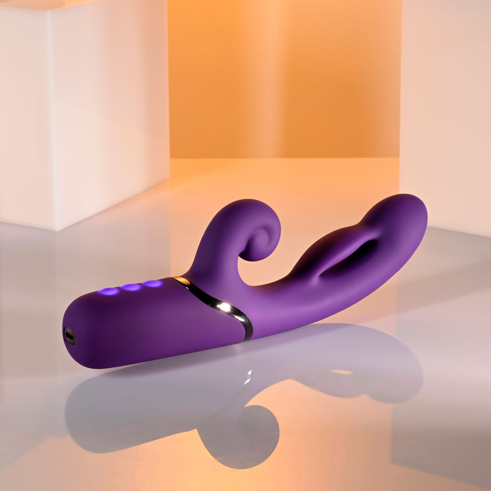 Evolved PLEASURE PUFF - Purple 24.1 cm USB Rechargeable Inflatable Rabbit Vibrator — view 6