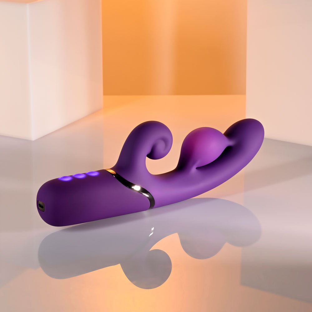 Evolved PLEASURE PUFF - Purple 24.1 cm USB Rechargeable Inflatable Rabbit Vibrator — view 7