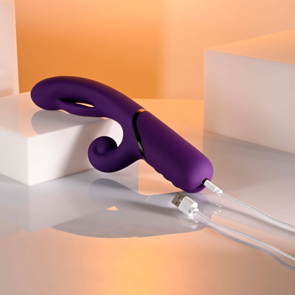 Evolved PLEASURE PUFF - Purple 24.1 cm USB Rechargeable Inflatable Rabbit Vibrator — view 9