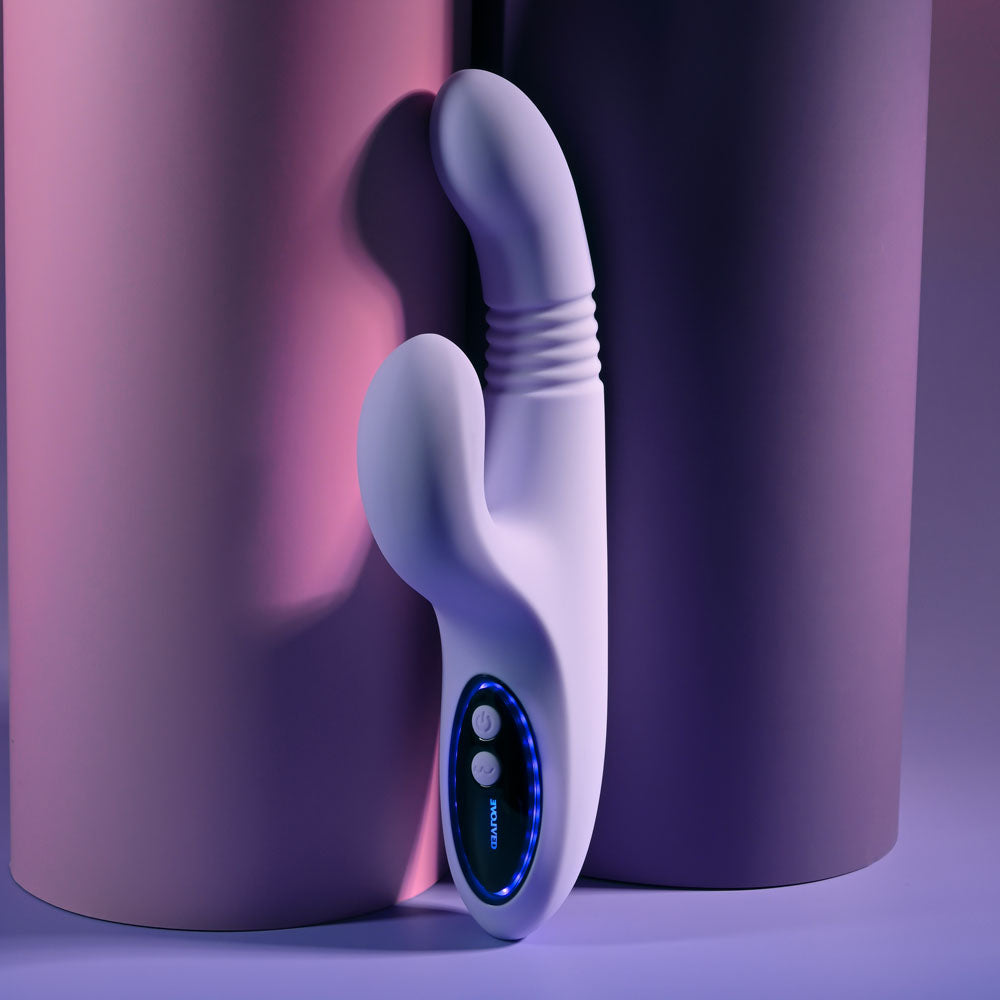 Evolved PEP TALK - Purple 23.3 cm Thrusting Vibrator with Tapping Clitoral Stimulator