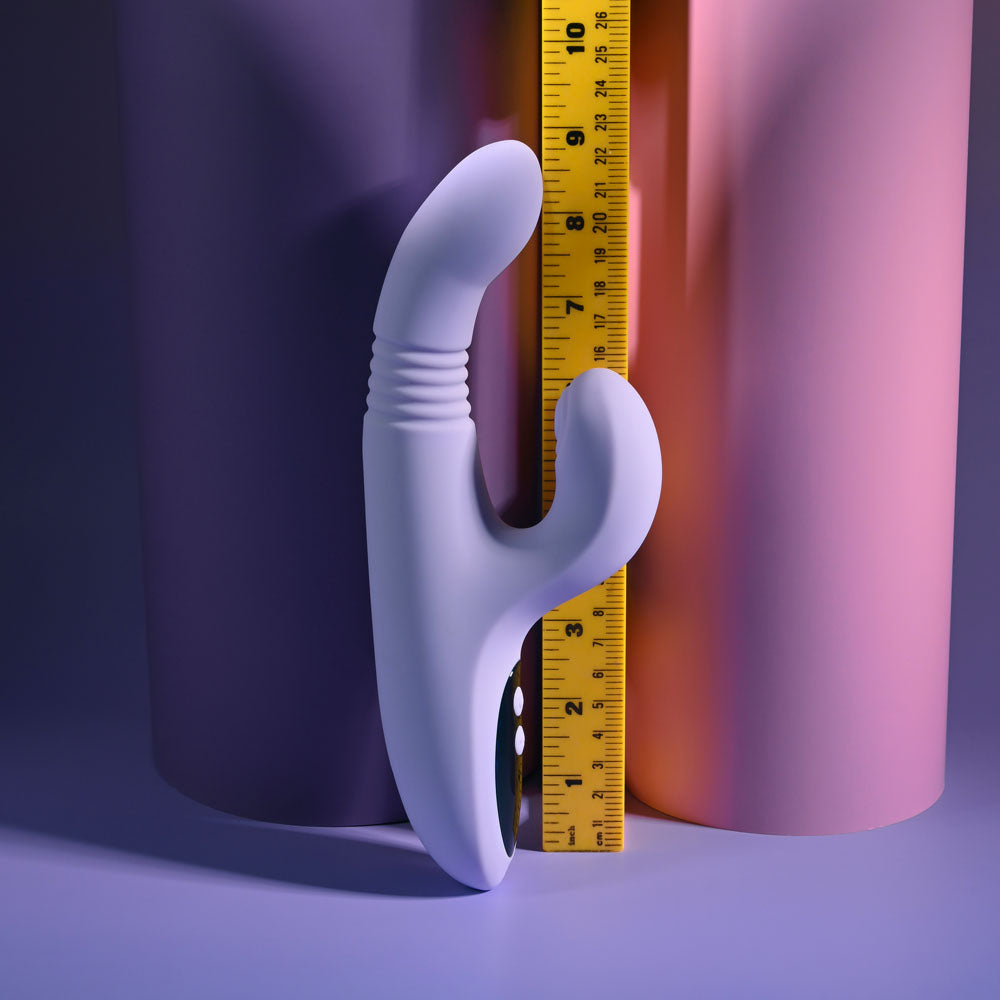 Evolved PEP TALK - Purple 23.3 cm USB Rechargeable Thrusting Vibrator with Tapping Clitoral Stimulator — view 8