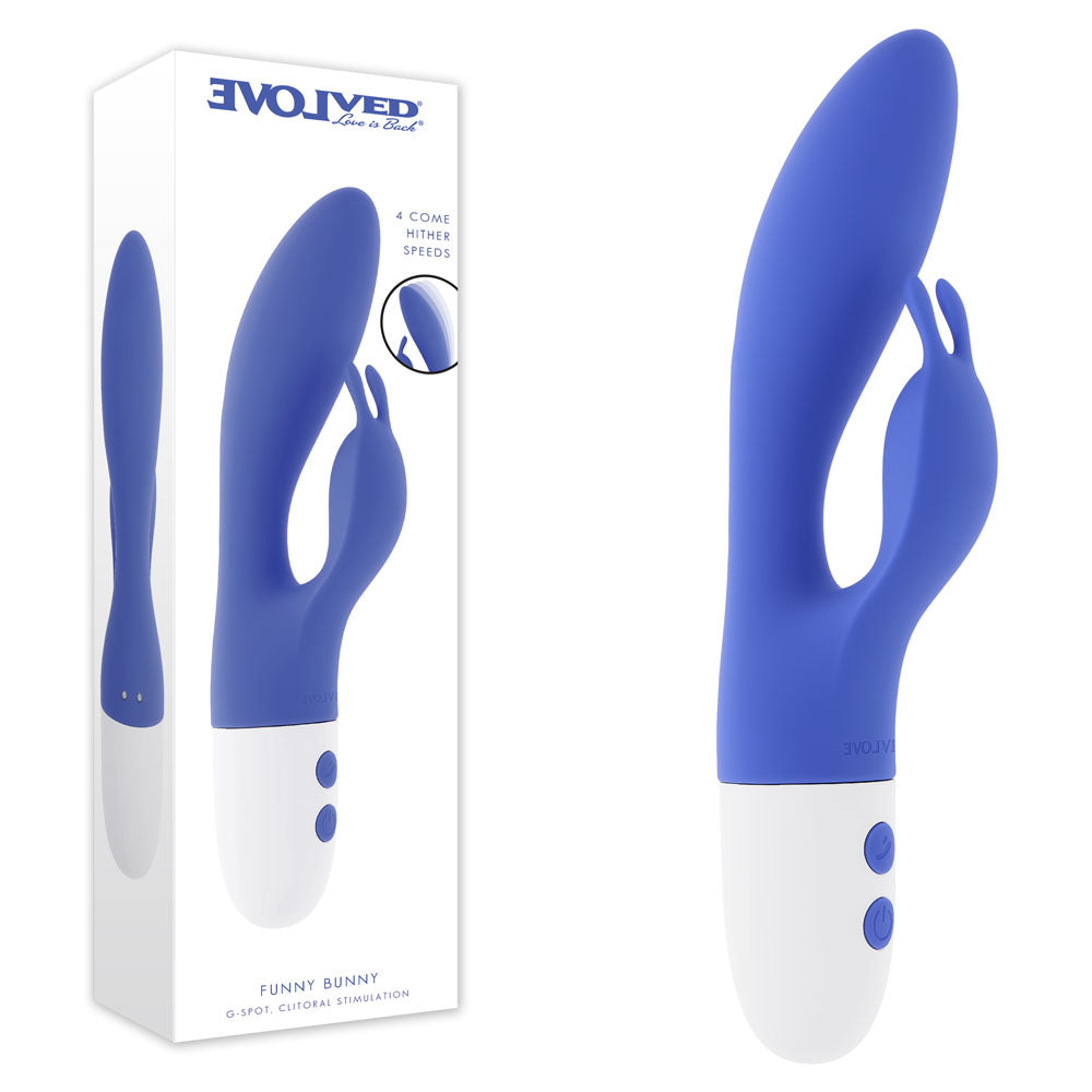 Evolved FUNNY BUNNY - Blue 20 cm Rabbit Vibrator buy online Australia