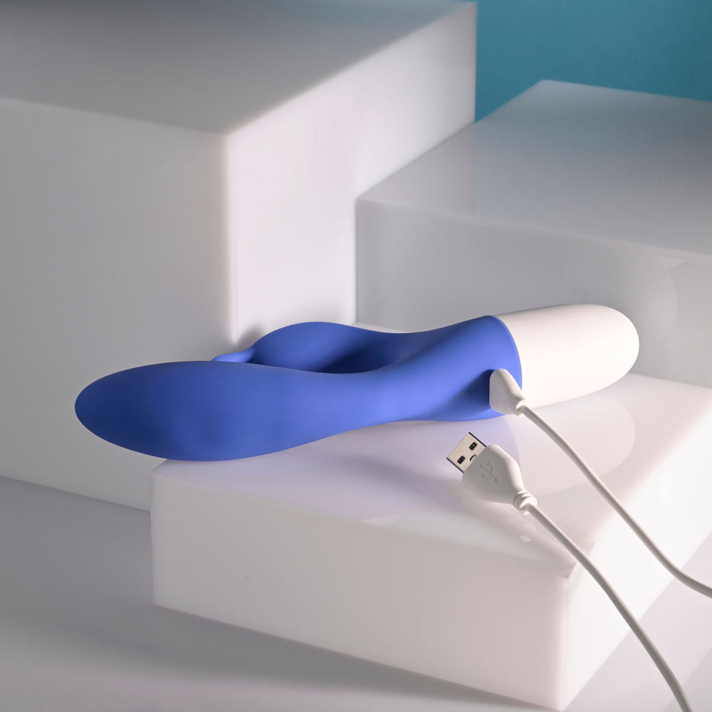 Evolved FUNNY BUNNY - Blue 20 cm USB Rechargeable Rabbit Vibrator — view 9
