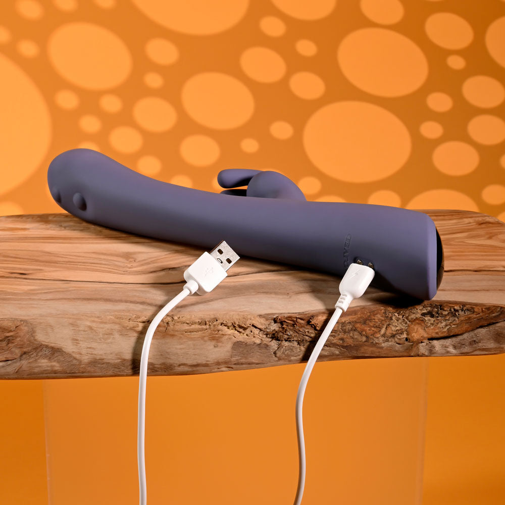 Evolved POPPIN GOOD TIME - Purple 20 cm USB Rechargeable Rabbit Vibrator — image 9