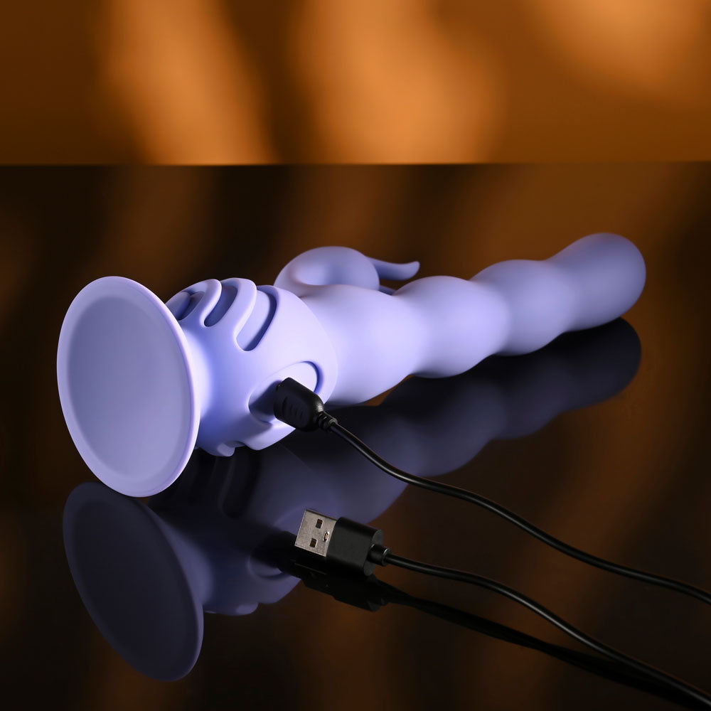 Evolved WIGGLY BUNNY - Purple USB Rechargeable Rabbit Vibrator with Suction Base — image 9