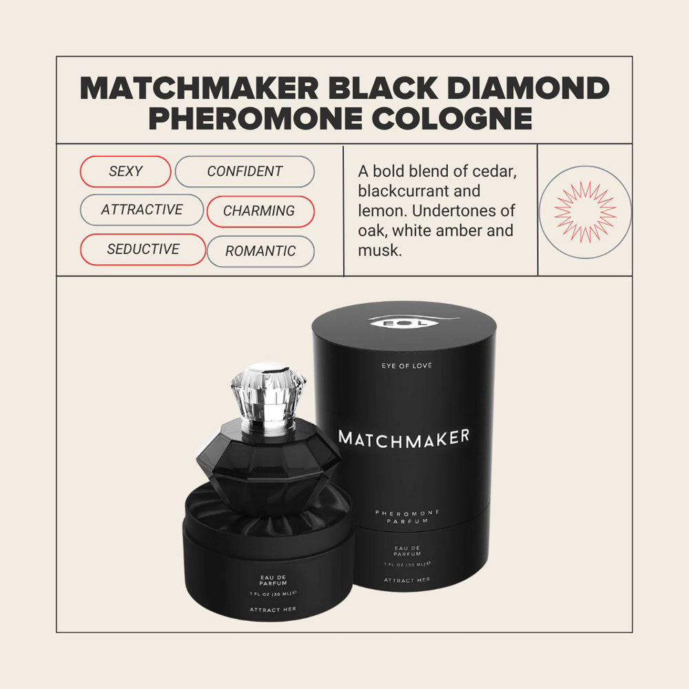 Eye of Love Matchmaker Black Diamond LGTBQ - Pheromone Cologne for Men to attract Men Spray