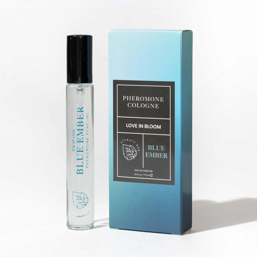 Eye Of Love Love In Bloom Blue Ember Pheromone Cologne - 10ml - Citrus & Cedar Scented Pheromone Cologne for Men to attr
