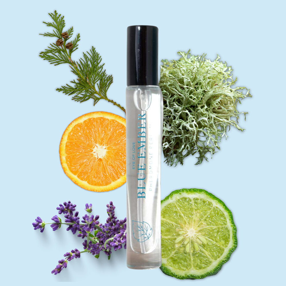 Eye Of Love Love In Bloom Blue Ember Pheromone Cologne - 10ml - Citrus & Cedar Scented Pheromone Cologne for Men to attr