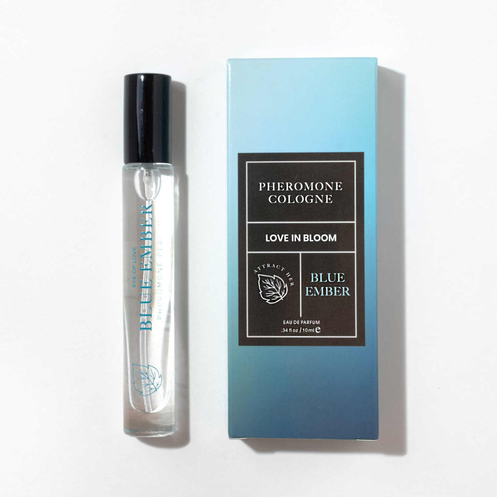 Eye Of Love Love In Bloom Blue Ember Pheromone Cologne - 10ml - Citrus & Cedar Scented Pheromone Cologne for Men to attrac...
