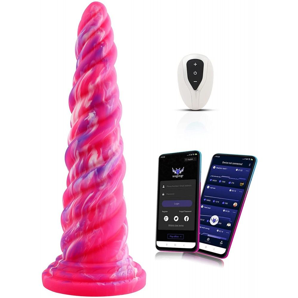 Hismith 10" Monster Series Vibrating Pink Swirl Awl Silicone buy online Australia
