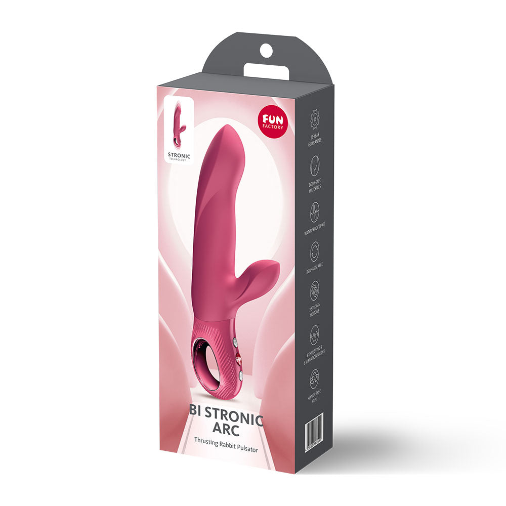 Fun Factory BI STRONIC ARC Raspberry - Raspberry 21.6 cm USB-C Rechargeable Thrusting Vibrator — view 8