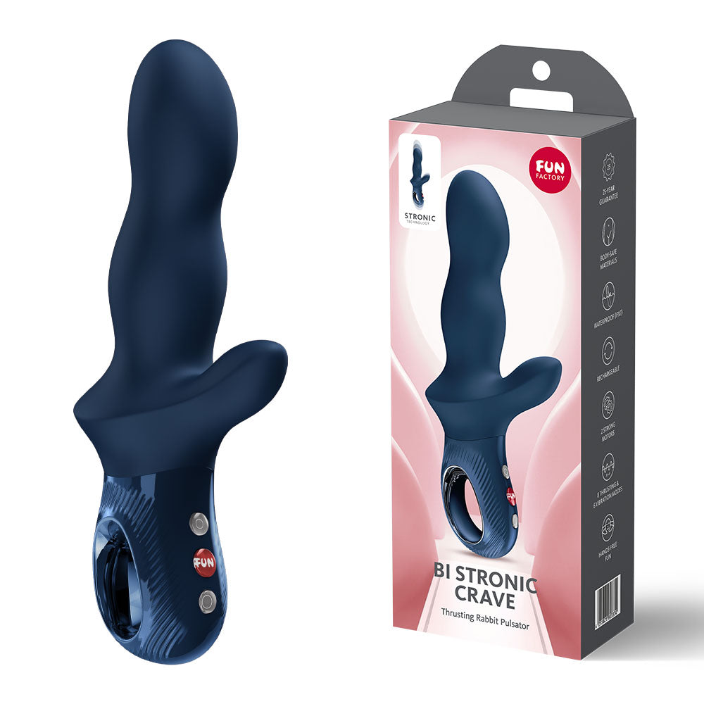 Fun Factory BI STRONIC CRAVE Nightblue - Nightblue USB-C Thrusting Vibrator buy online Australia