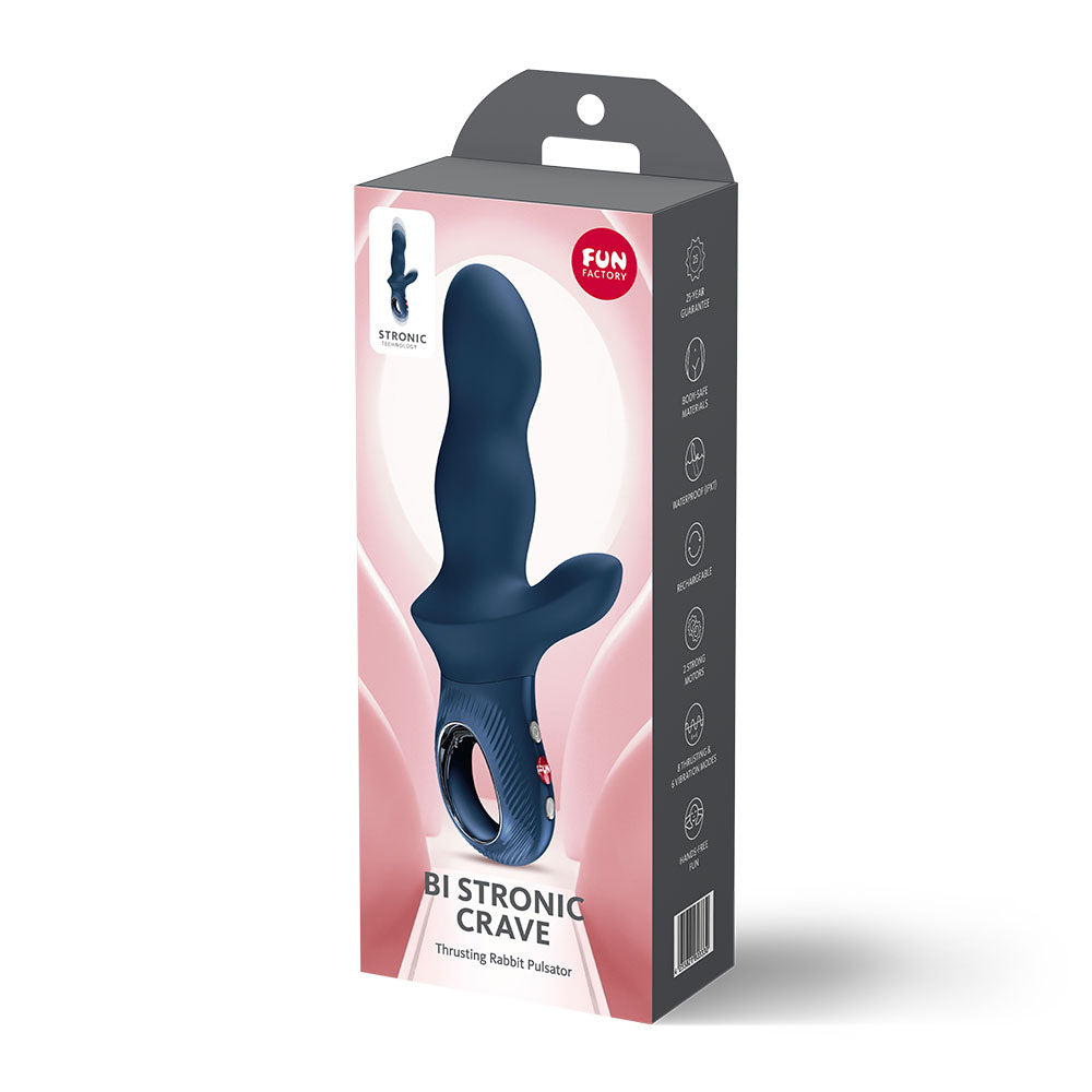 Fun Factory BI STRONIC CRAVE Nightblue - Nightblue USB-C Rechargeable Thrusting Vibrator — view 8