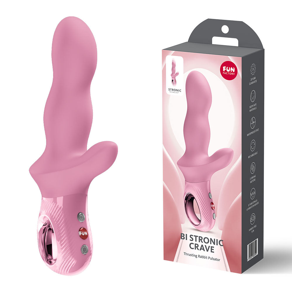 Fun Factory BI STRONIC CRAVE Rose - Rose USB-C Thrusting Vibrator buy online Australia
