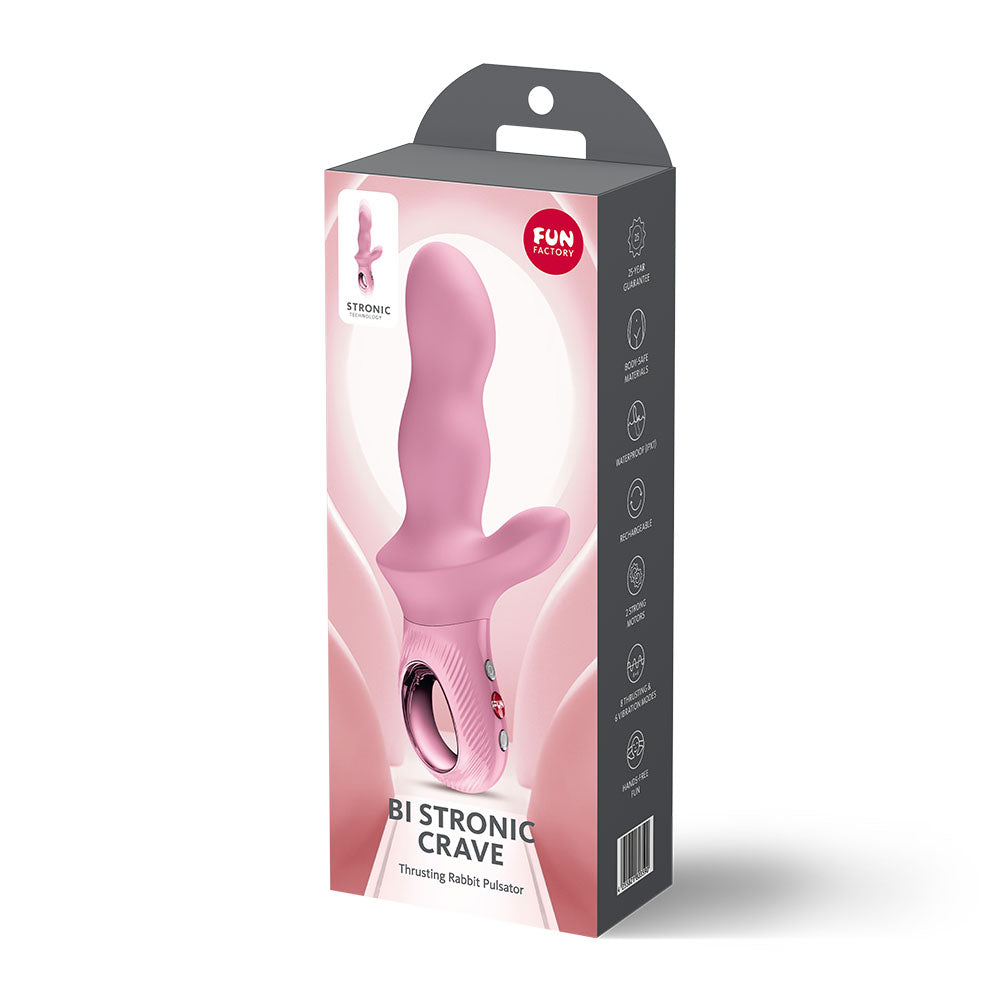 Fun Factory BI STRONIC CRAVE Rose - Rose USB-C Rechargeable Thrusting Vibrator — view 8