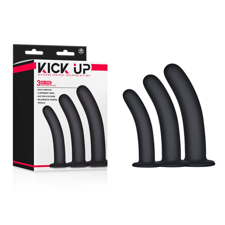 Kick Up Silicone Vaginal Training Kit - Black Vaginal Dilators - Set of 3 Sizes buy online Australia