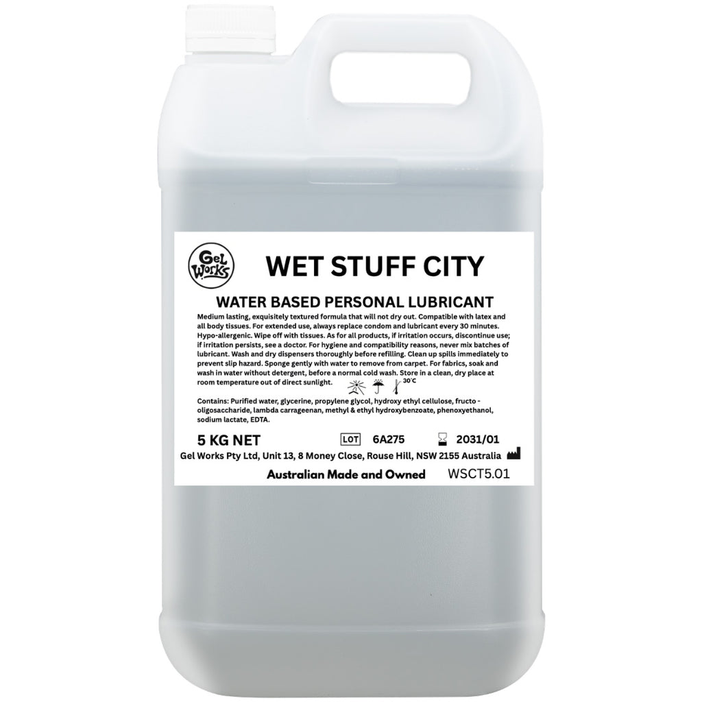 Wet Stuff City - 5kg Bottle - Water Based Lubricant - 5 kg Tube