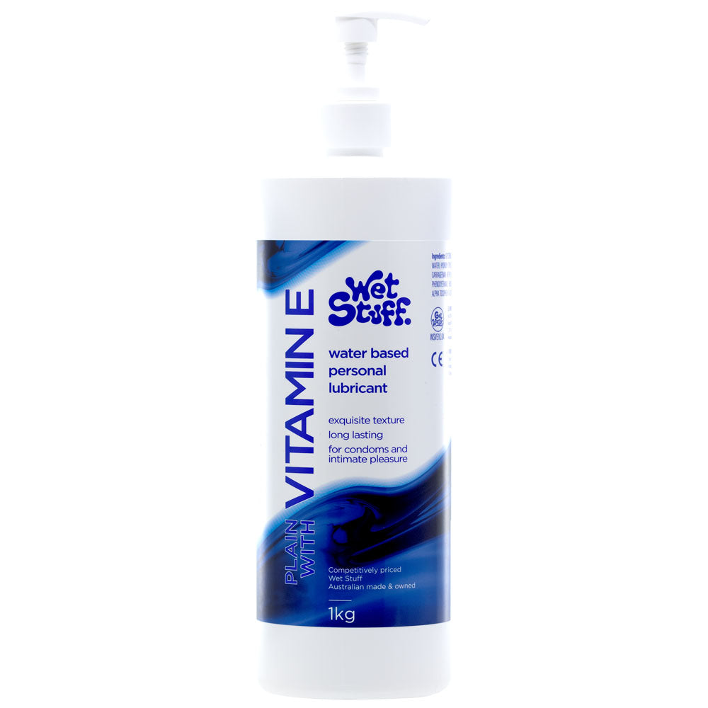 Wet Stuff Plain - 1kg Pump - Water Based Lubricant with Vitamin E - 1 kg Bottle buy online Australia