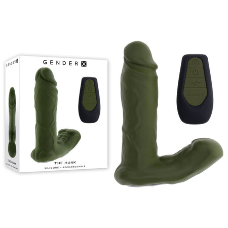 Gender X THE HUNK - Green 15.2 cm Thrusting Vibrator with Remote buy online Australia