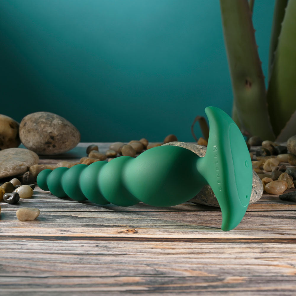 Gender X THE RATTLER - Green 17 cm USB Rechargeable Vibrating and Twirling Anal Plug — view 6