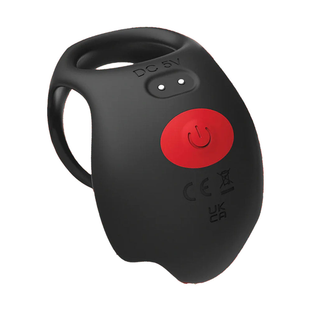 Red Dot Rings - V3 - Black USB Rechargeable Vibrating Cock & Ball Ring with Remote — alternate view