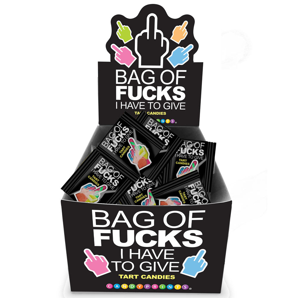 Bag Of Fucks I Have To Give - Display - Fruit Flavoured Lollies - Counter Display of 100 Mini Packs buy online Australia