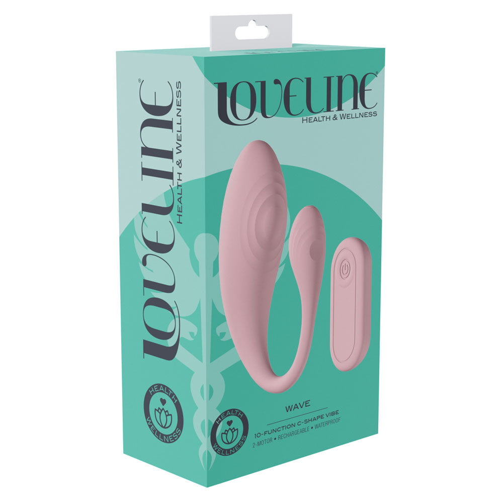 LOVELINE Wave - Pink C-Shaped Vibrator with Remote