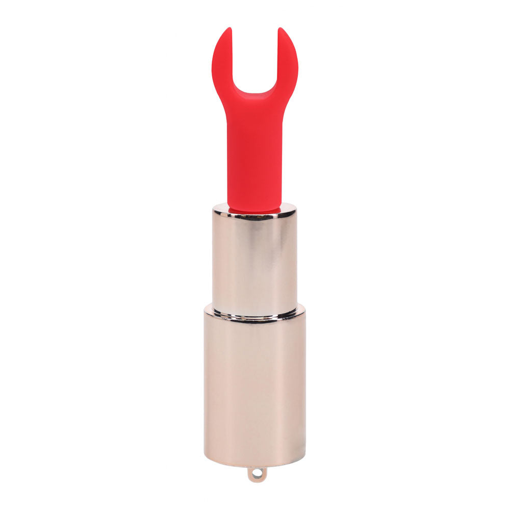 LOVELINE Diamond - Red - Red 8.3 cm USB Rechargeable Lipstick Vibrator — image 5