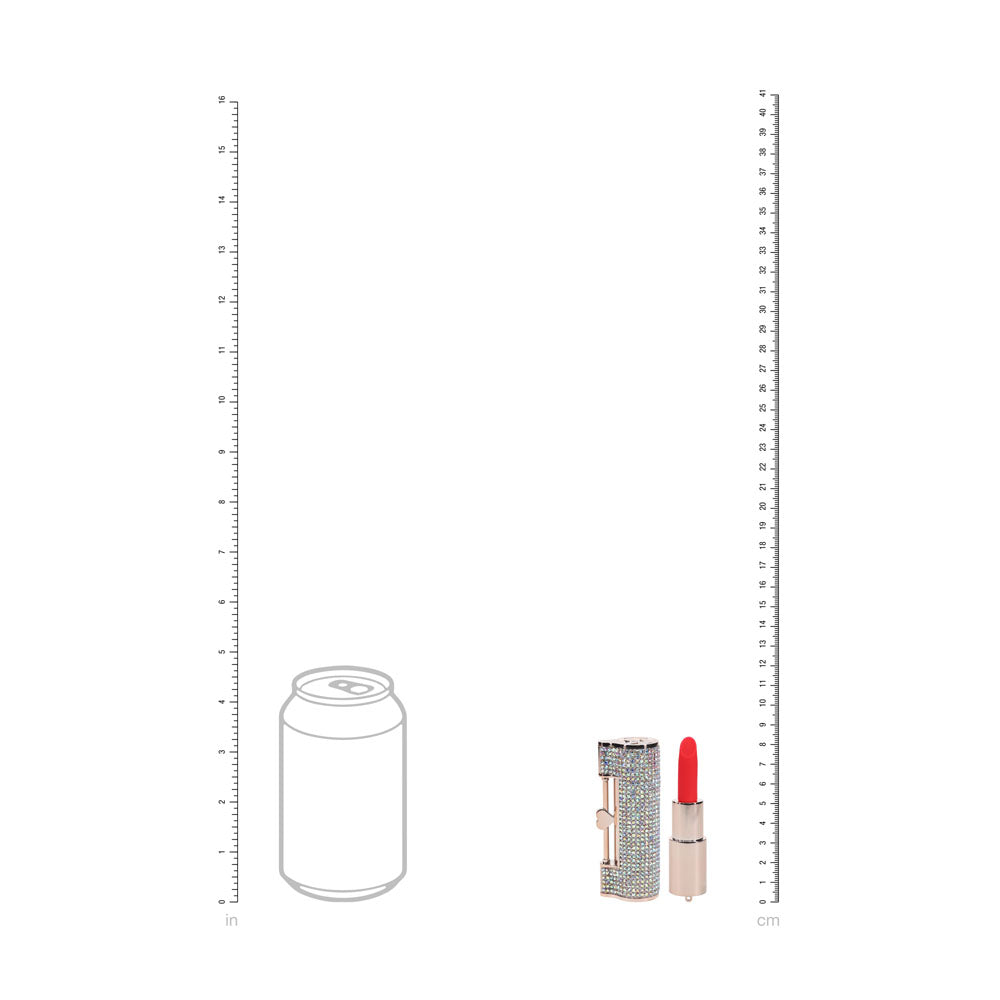 LOVELINE Diamond - Red - Red 8.3 cm USB Rechargeable Lipstick Vibrator — image 7