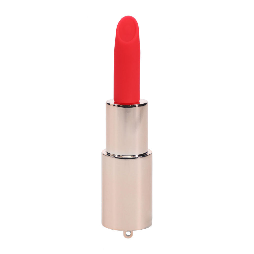 LOVELINE Sparkle - Red 8.3 cm USB Rechargeable Lipstick Vibrator — image 4