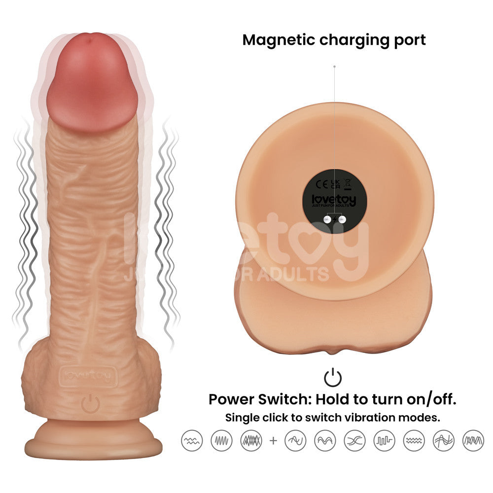 8.5 Inch Power Basics - Flesh 21.6 cm USB Rechargeable Vibrating Dong — image 3
