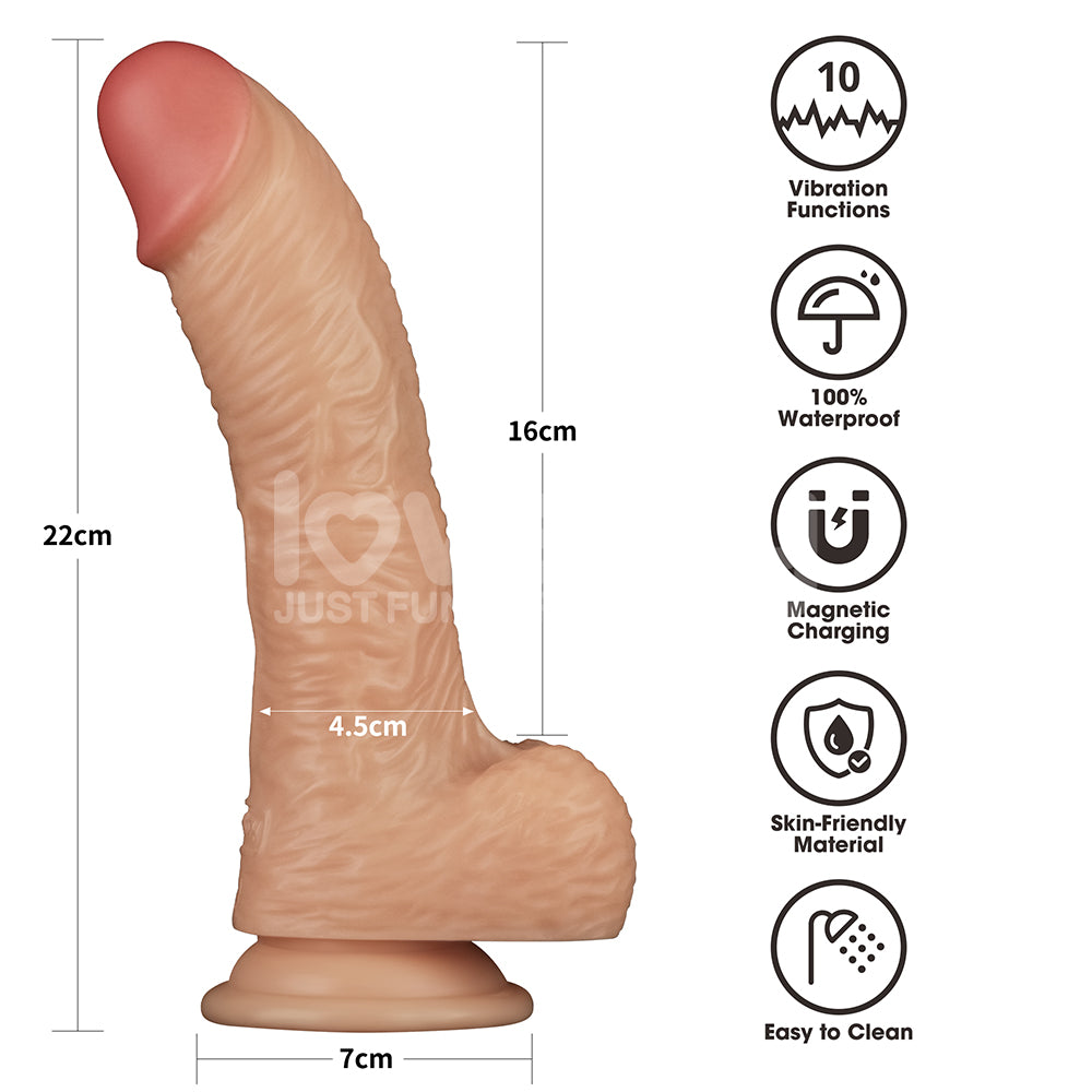 8.5 Inch Power Basics - Flesh 21.6 cm USB Rechargeable Vibrating Dong — image 8