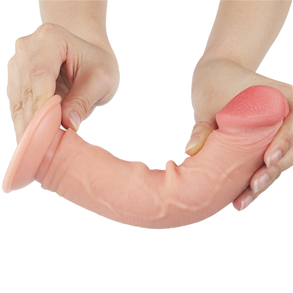 Sliding Skin Dual Layer Dong - Flesh 20 cm (8'') Dong with Flexible Skin — image 4